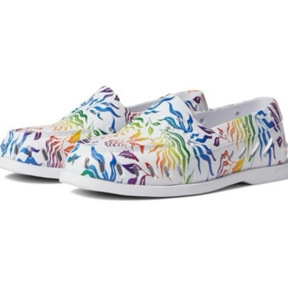 Sperrys Rainbow floral print top sider’ ( boat ) shoes - Picture 1 of 11